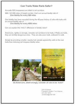 image of handout titled Can Trails Make Rails Safer? 
