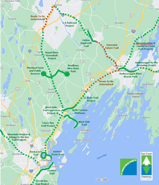 Casco Bay Trail Alliance map