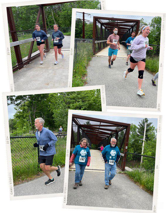 Collage of pictures from the 5K.