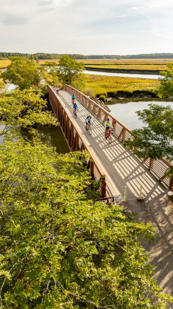 Bikers along the Eastern Trail.